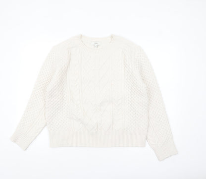 Marks and Spencer Womens Ivory Cable-Knit Pullover Jumper M