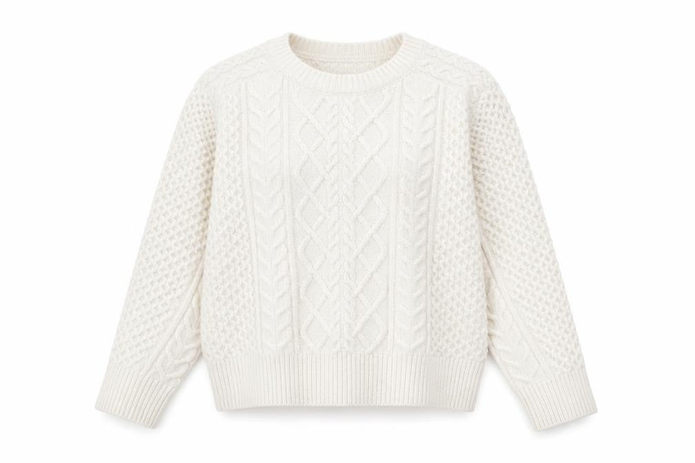 Marks and Spencer Womens Ivory Cable-Knit Pullover Jumper M