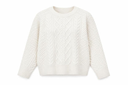 Marks and Spencer Womens Ivory Cable-Knit Pullover Jumper M