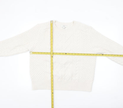 Marks and Spencer Womens Ivory Cable-Knit Pullover Jumper M