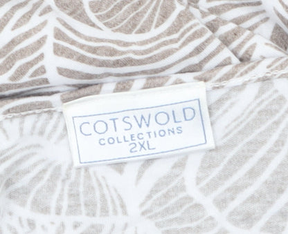 Cotswold Collections Women’s Beige Floral 2XL Tunic Button-Up Top
