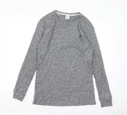 Father Sons Men’s Grey Slim Fit Long Sleeve Knit Top L