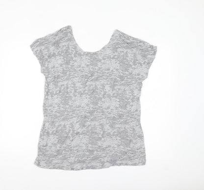 Marks and Spencer Women’s Grey Scoop Neck Studded T-Shirt Size 16