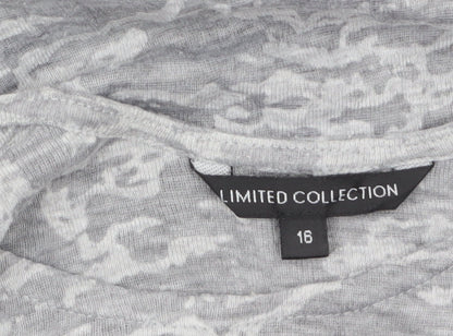 Marks and Spencer Women’s Grey Scoop Neck Studded T-Shirt Size 16