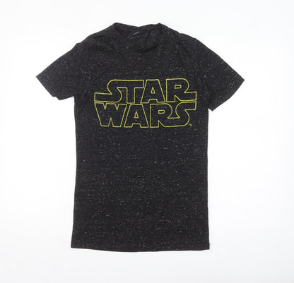 Star Wars Men's Black Graphic T-Shirt Small Movie Logo Short Sleeve