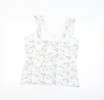 Marks and Spencer Per Una Women's White Beaded Floral Camisole Top Size 14