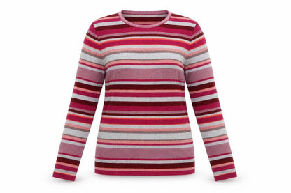 Damart Women's Multicoloured Striped Wool Blend Pullover Jumper Size L