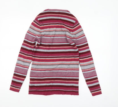 Damart Women's Multicoloured Striped Wool Blend Pullover Jumper Size L