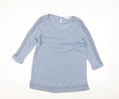 RJR John Rocha Women's Blue 3/4 Sleeve Scoop Neck Blouse Size 10