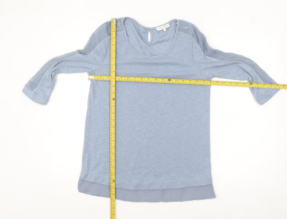RJR John Rocha Women's Blue 3/4 Sleeve Scoop Neck Blouse Size 10