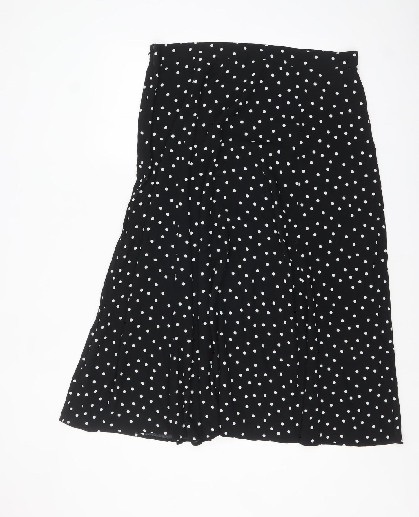 Marks and Spencer Women Black Polka Dot A-Line Midi Skirt Size 18