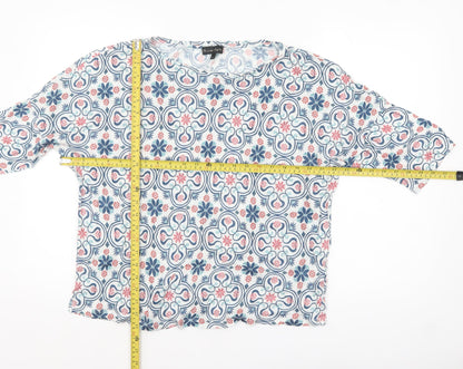 Phase Eight Women's Multicoloured Floral Linen Tunic Blouse UK 16