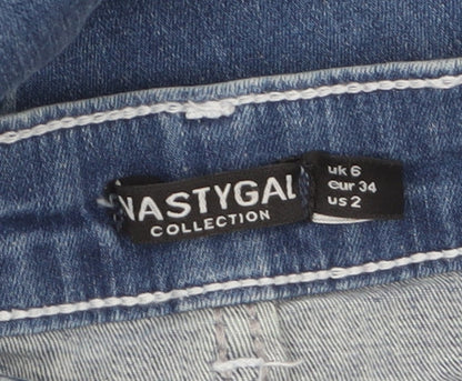 Nasty Gal Women’s Blue Star Flared High Rise Denim Jeans UK 6