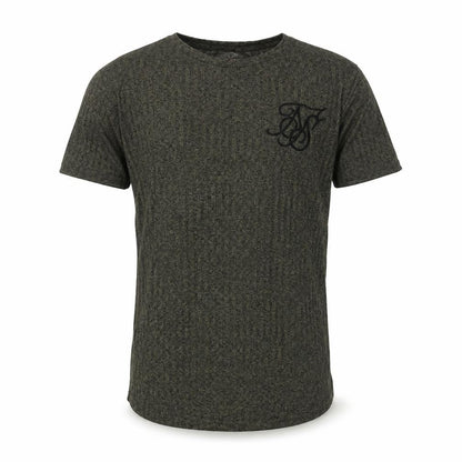 SikSilk Men's Green XS Slim Fit Crew Neck Short Sleeve T-Shirt