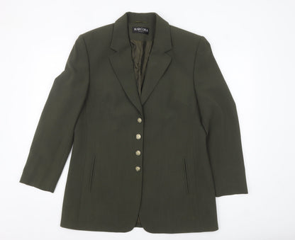 Marcona Women’s Green Wool Blend Single Breasted Blazer Size 12