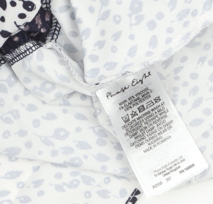 Phase Eight Women’s Blue Animal Print Long Sleeve Tunic Blouse Size 12