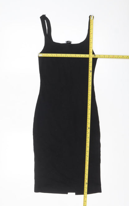 Zara Women Black Size 8 Bodycon Knee Length Sleeveless Dress