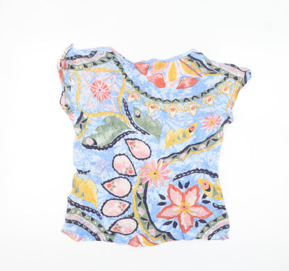 Monsoon Women’s Multicoloured Floral Linen T-Shirt Size S