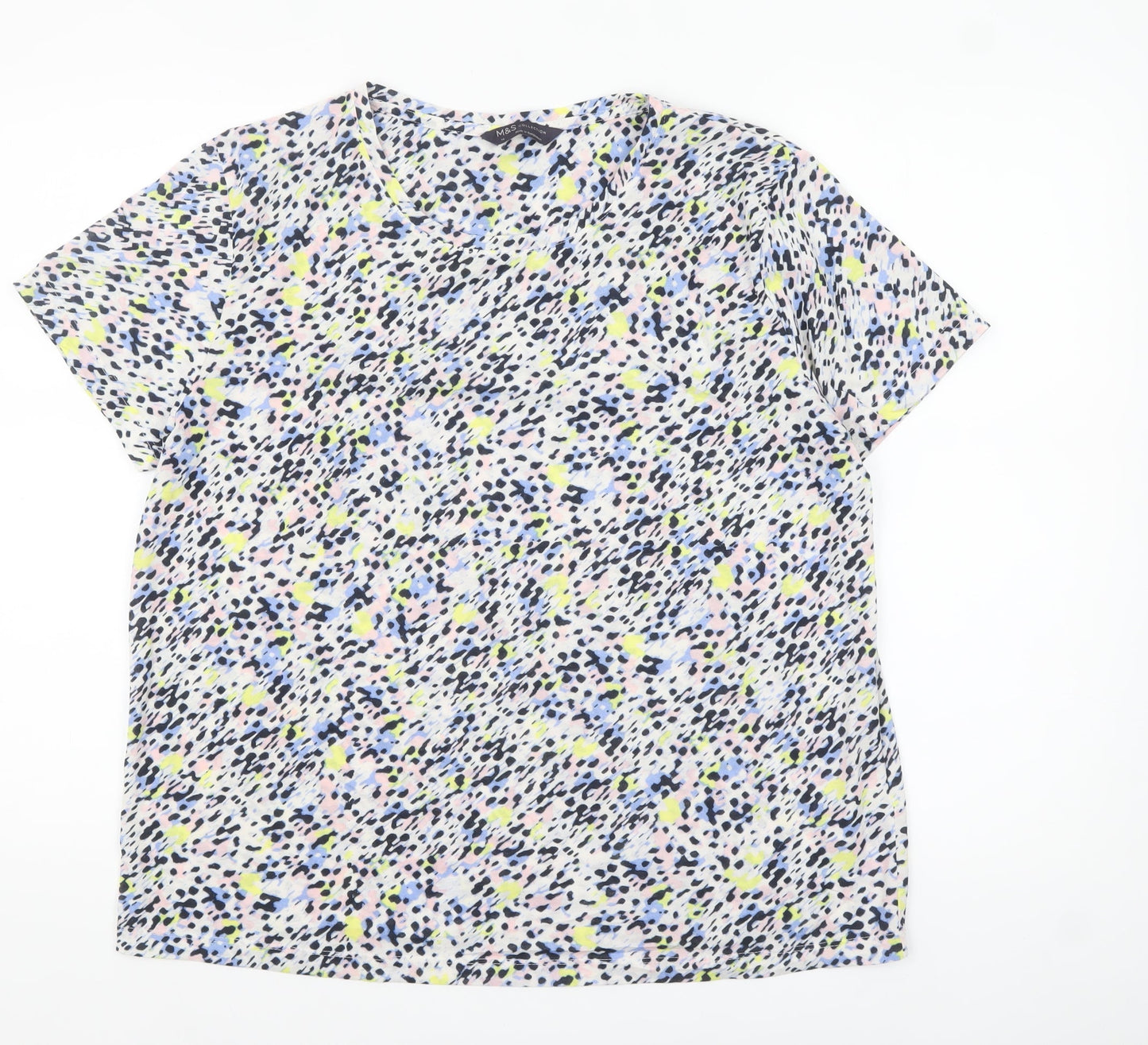 Marks and Spencer Women’s Multicoloured Animal Print V-Neck T-Shirt Size 14