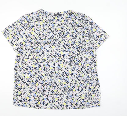 Marks and Spencer Women’s Multicoloured Animal Print V-Neck T-Shirt Size 14