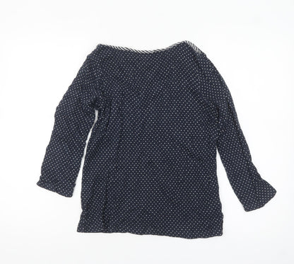 Laura Ashley Women’s Blue Polka Dot Long Sleeve Cotton Top Size 10