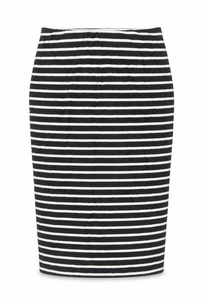 Marks & Spencer Women Black Striped Pencil Skirt Size 10