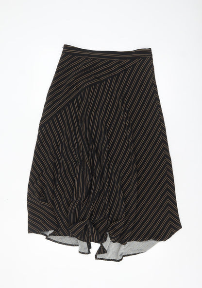 Carolina Belle Women’s Black Striped Midi Wrap Skirt Size 8