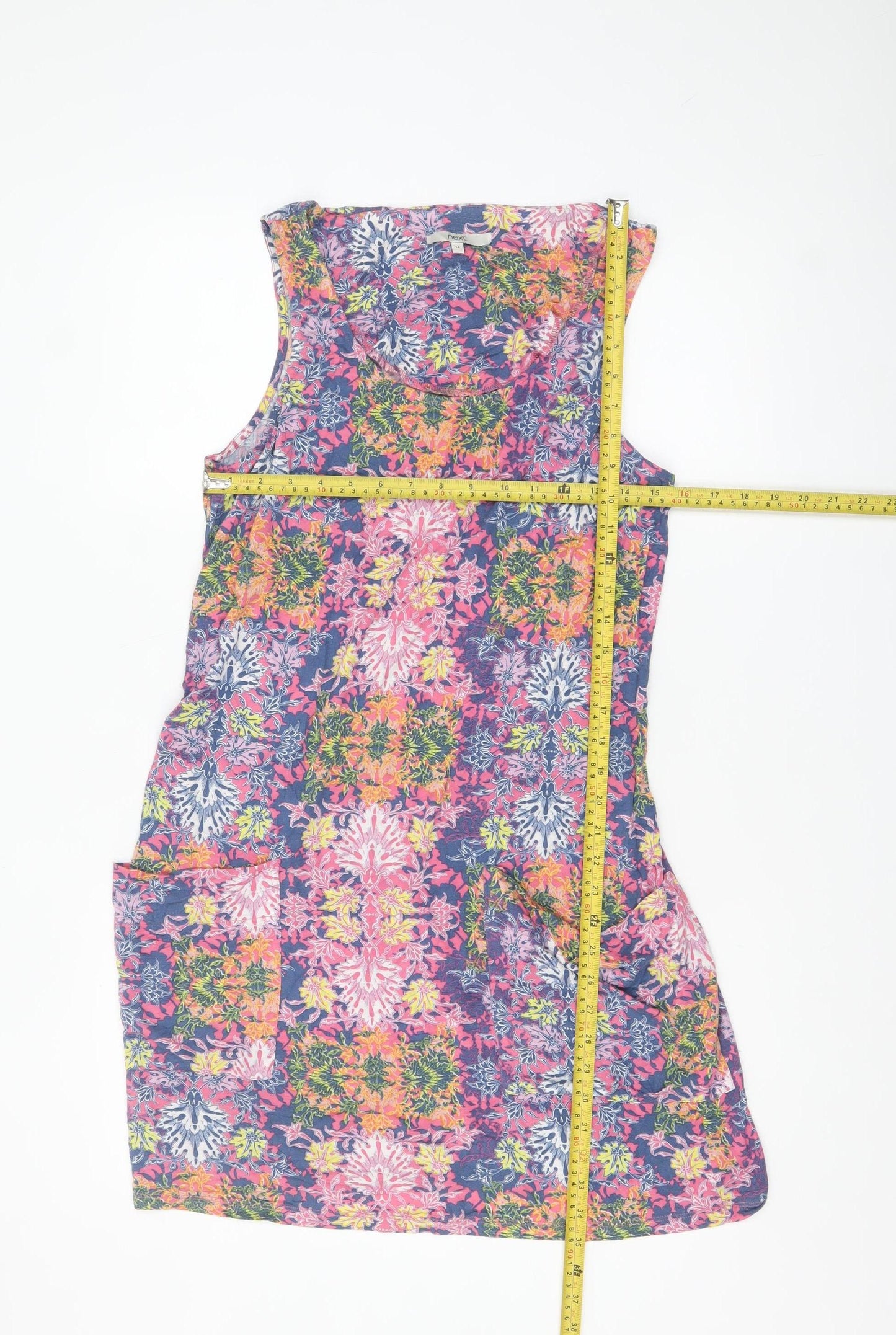 Next Women’s Multicoloured Floral Sleeveless Shift Dress Size 14
