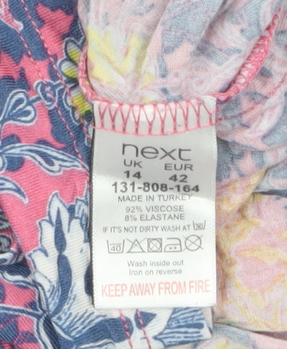 Next Women’s Multicoloured Floral Sleeveless Shift Dress Size 14