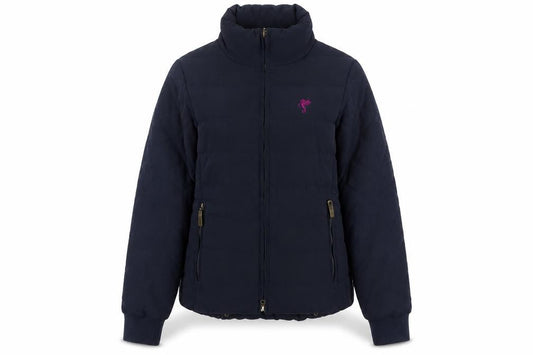 Puffa Women's Blue Quilted Puffer Jacket Size 8 Full Zip Warm
