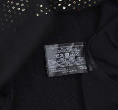Klass Womens Black Sequin Tunic Blouse Size 22 Party Top