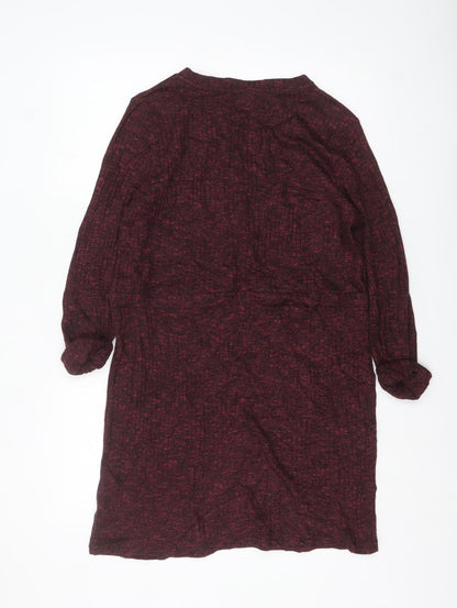 New Look Women’s Red Knit Shift Belted Dress Size 12