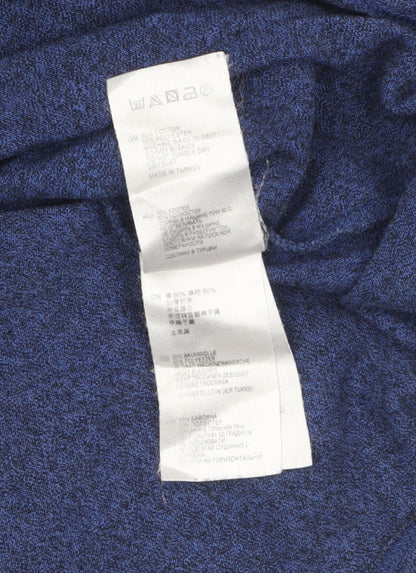 Reiss Men's Blue Cotton Blend Crew Neck T-Shirt Size M