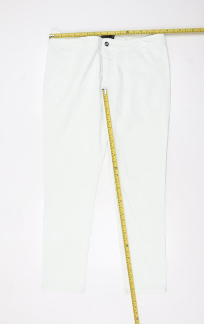 ASOS Men’s White Chino Trousers Size L 36x30 Slim Fit Cotton Stretch