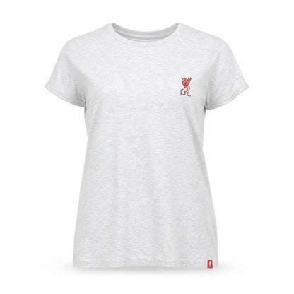 L.F.C. Women's Grey Embroidered Crew Neck Cotton T-Shirt Size 10