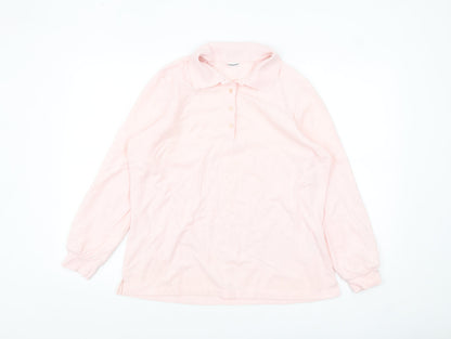Damart Women's Pink Collared Long Sleeve Polo Shirt UK L 18/20