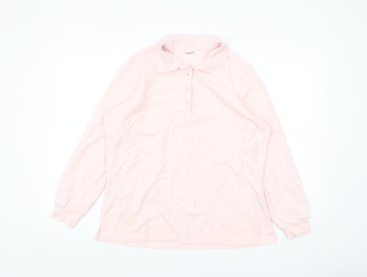 Damart Women's Pink Collared Long Sleeve Polo Shirt UK L 18/20