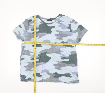 Marks and Spencer Women’s Multicoloured Camouflage T-Shirt Size 14