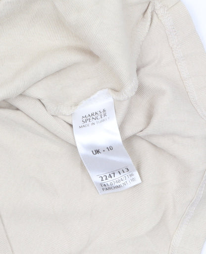 Marks and Spencer Women’s Beige Embroidered Tunic Blouse UK 10