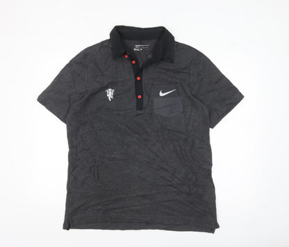 Nike Golf Dri-FIT Grey Men's L Polo Shirt Short Sleeve Logo