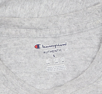 Champion Men's Grey Crew Neck Brown University Graphic T-Shirt Size S
