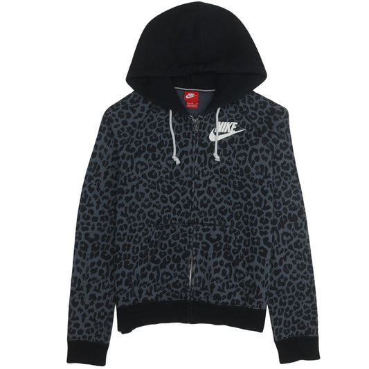 Nike Womens Black Animal Print Full Zip Hoodie Size M