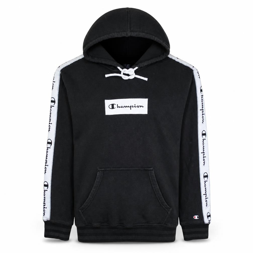 Champion Men's Black Small Pullover Hoodie with Logo Sleeves