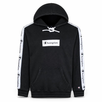 Champion Men's Black Small Pullover Hoodie with Logo Sleeves
