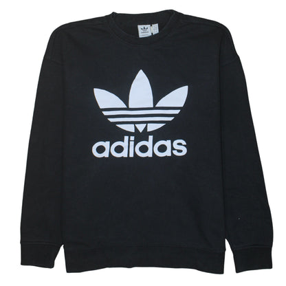 Adidas Womens Black Crew Neck Pullover Sweatshirt Size XL