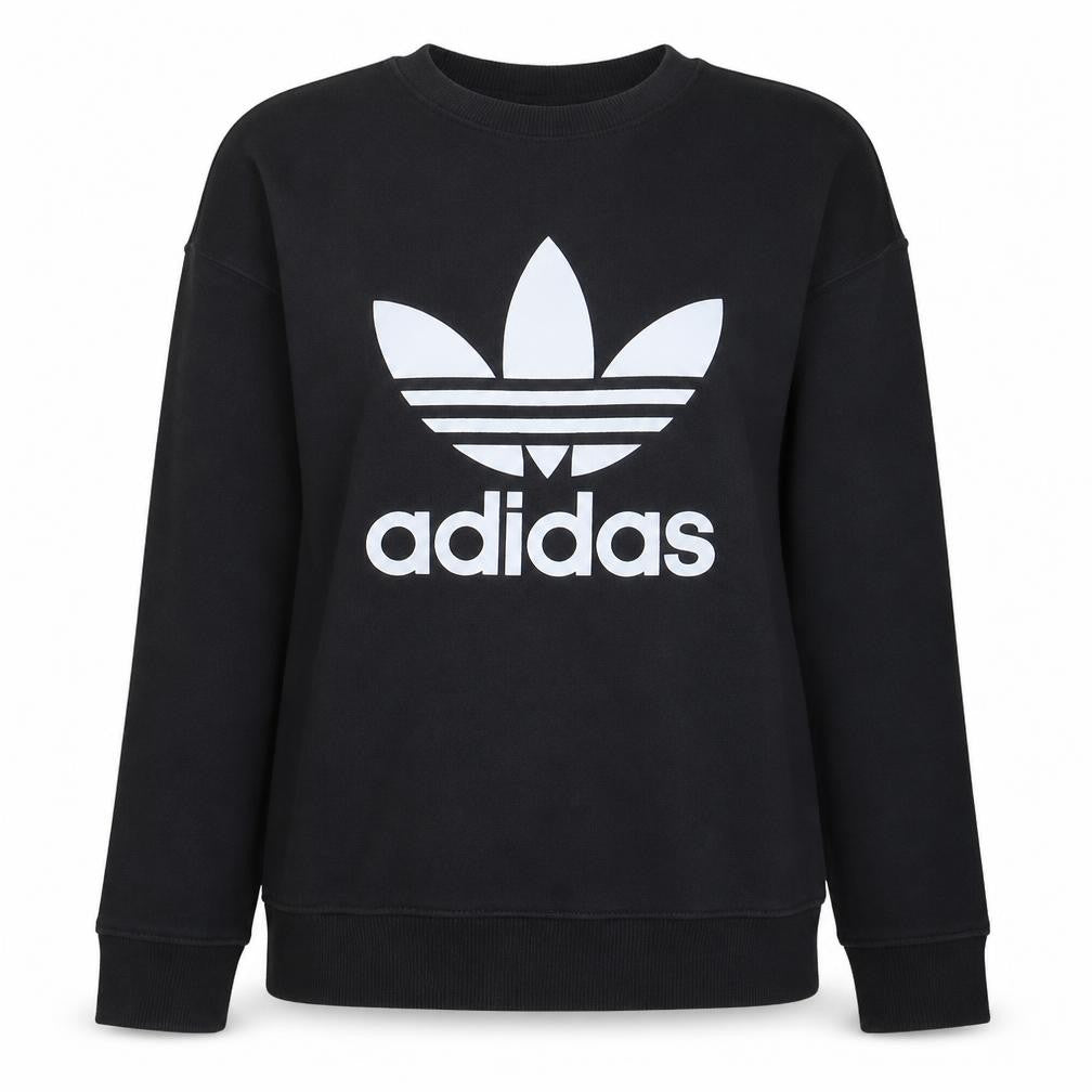 Adidas Womens Black Crew Neck Pullover Sweatshirt Size XL