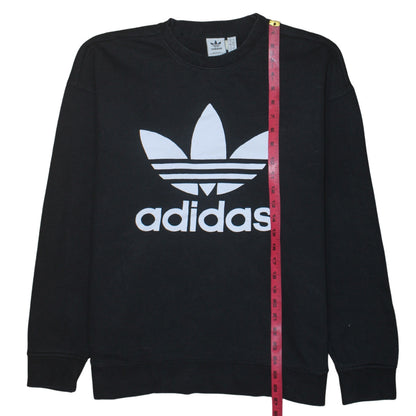 Adidas Womens Black Crew Neck Pullover Sweatshirt Size XL