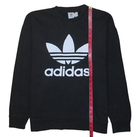 Adidas Womens Black Crew Neck Pullover Sweatshirt Size XL