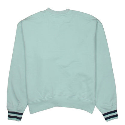 Tommy Jeans Womens Mint Green Small Pullover Sweatshirt Crew Neck Cotton