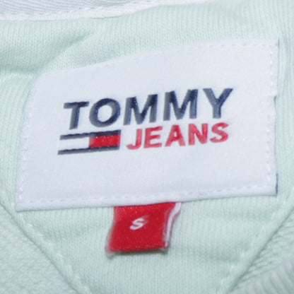 Tommy Jeans Womens Mint Green Small Pullover Sweatshirt Crew Neck Cotton